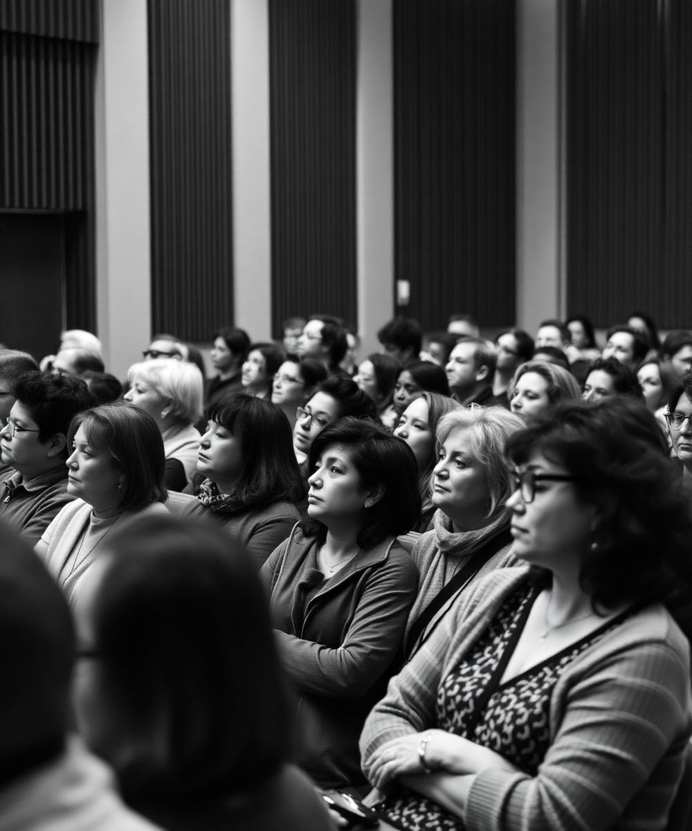 Community meeting in an Indianapolis hall